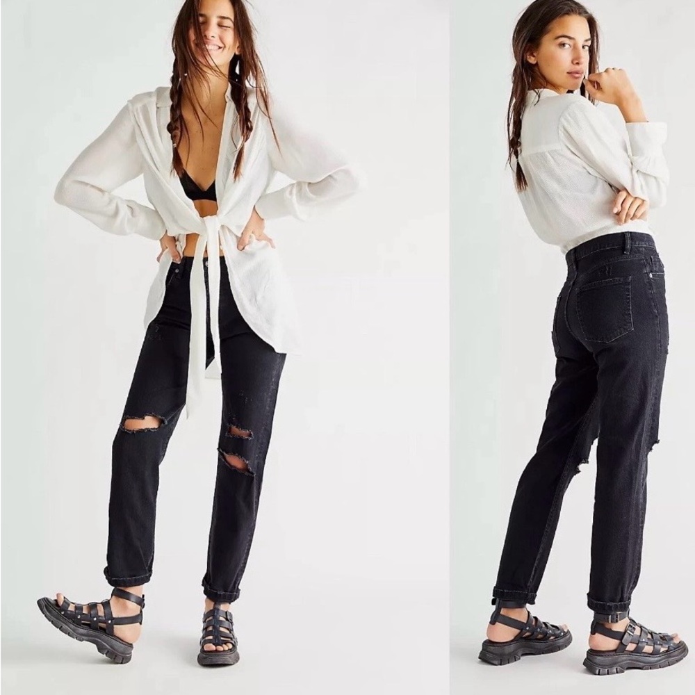 Free People We The Free Bren Boyfriend Jean 
Black Magic 28